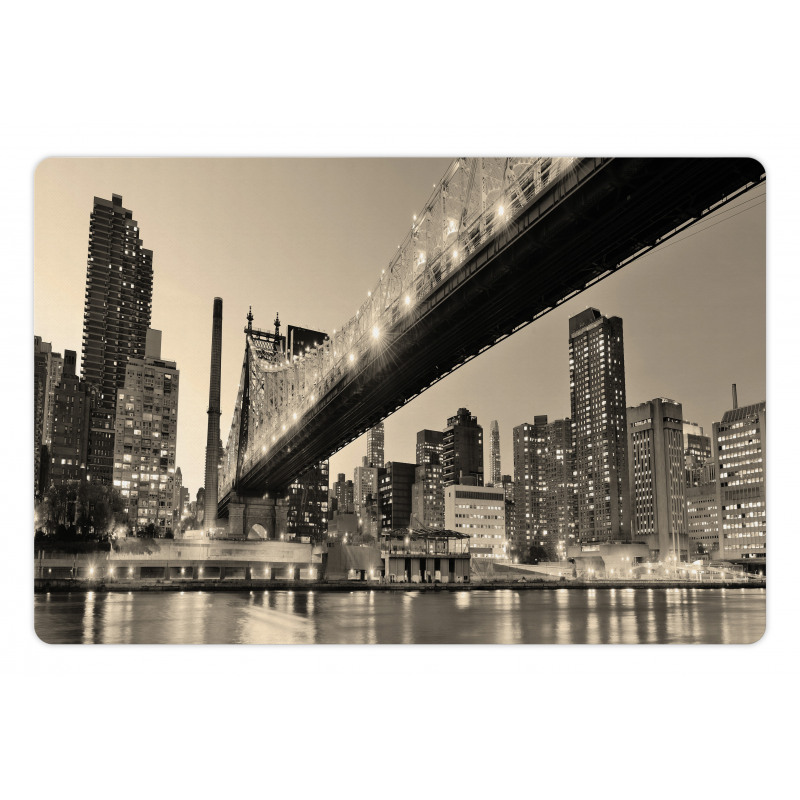 NYC Night Bridge View Pet Mat