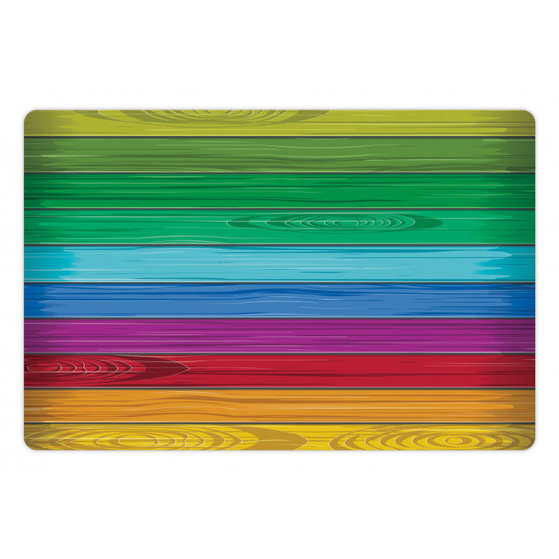 Colorful Wood Stripes Pet Mat