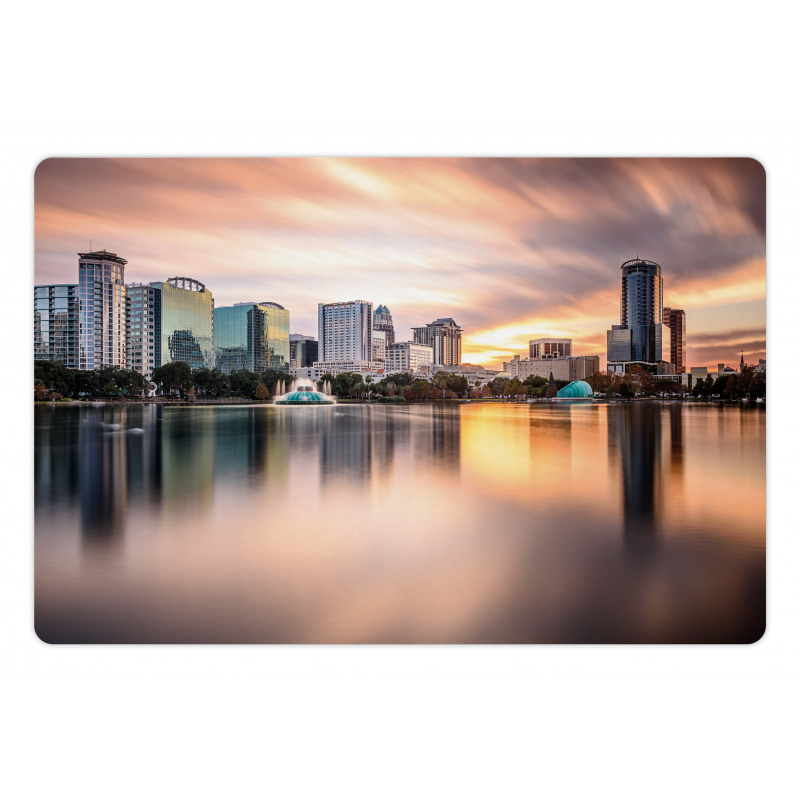 Downtown City Skyline Pet Mat