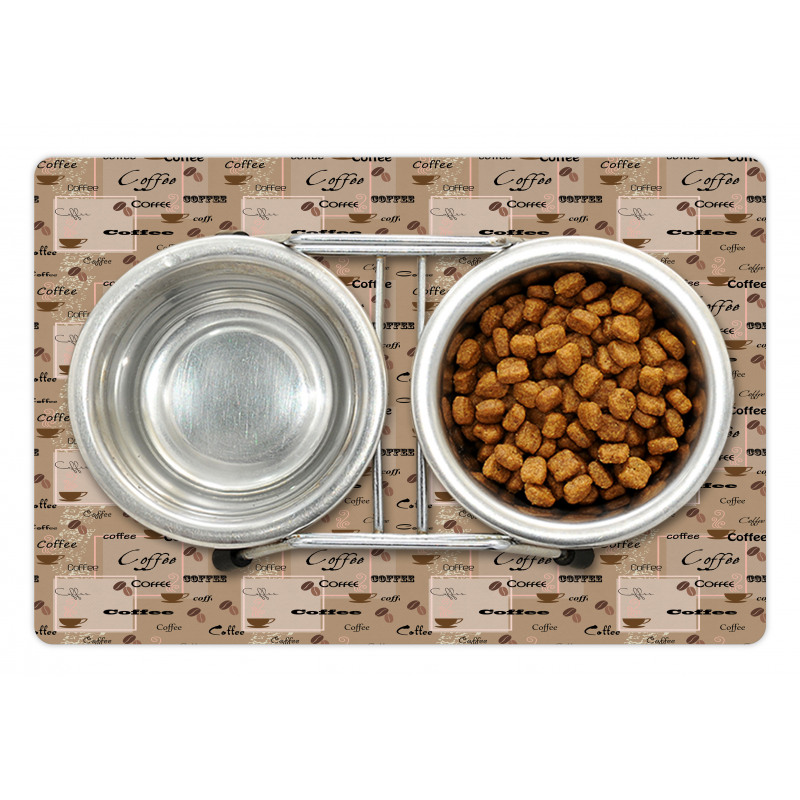 Coffee Typography Beans Pet Mat