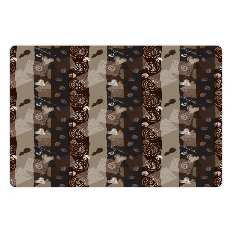 Coffee Typo Hearts Beans Pet Mat