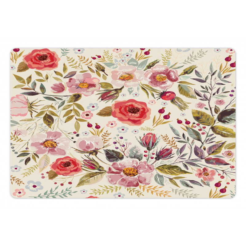 Abstract Flowers Roses Pet Mat