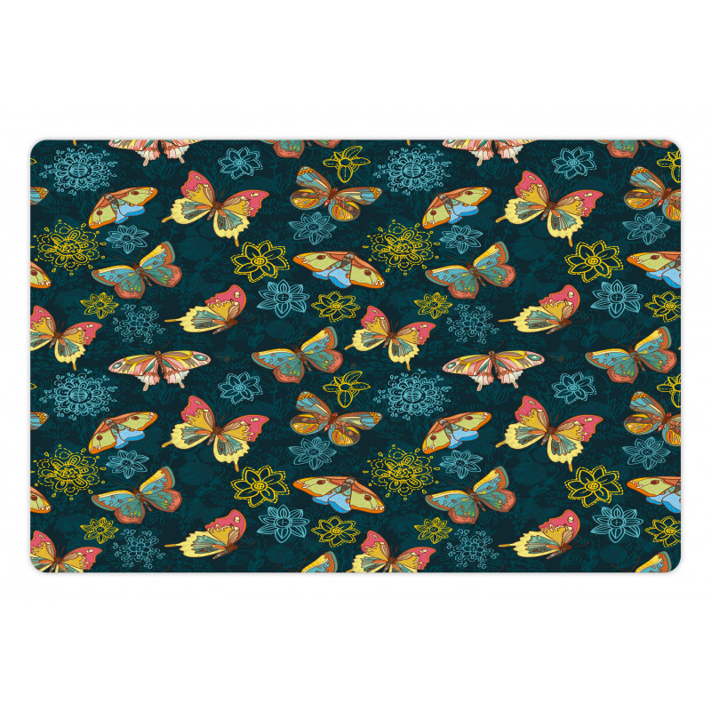 Butterflies and Flowers Pet Mat