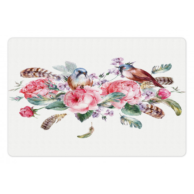 Vintage Roses Birds Pet Mat