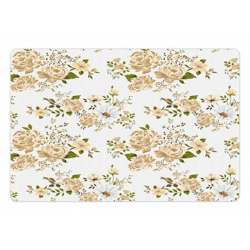 Floral Roses Vector Pet Mat