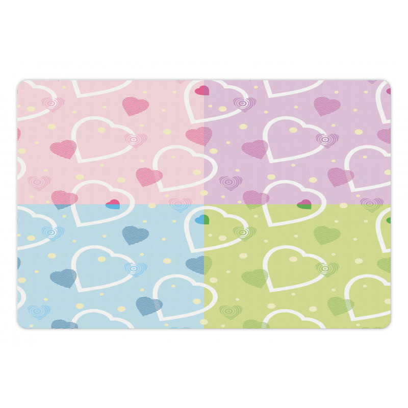 Hearts Dots Colorful Pet Mat