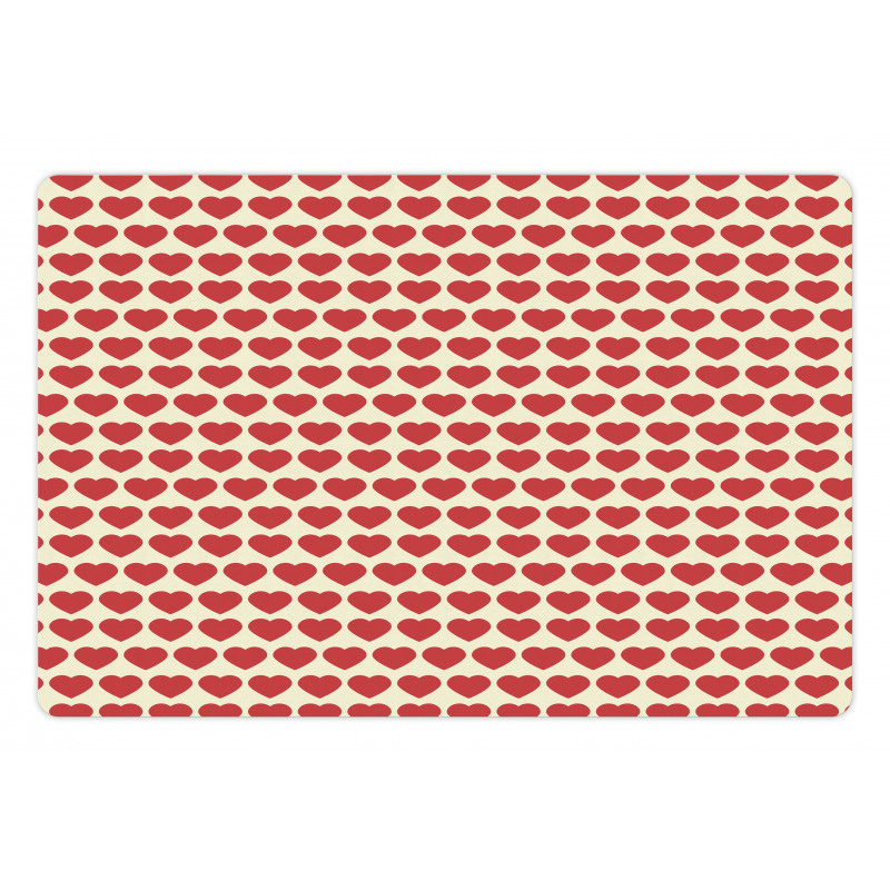 Vibrant Red Hearts Pet Mat