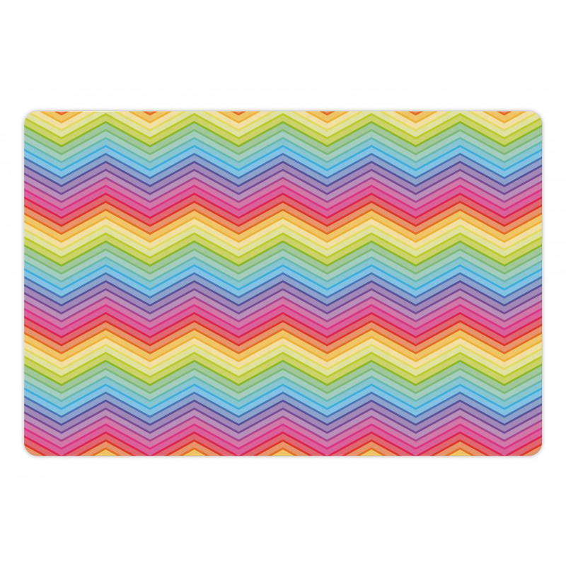 Colorful Vivid Chevron Pet Mat