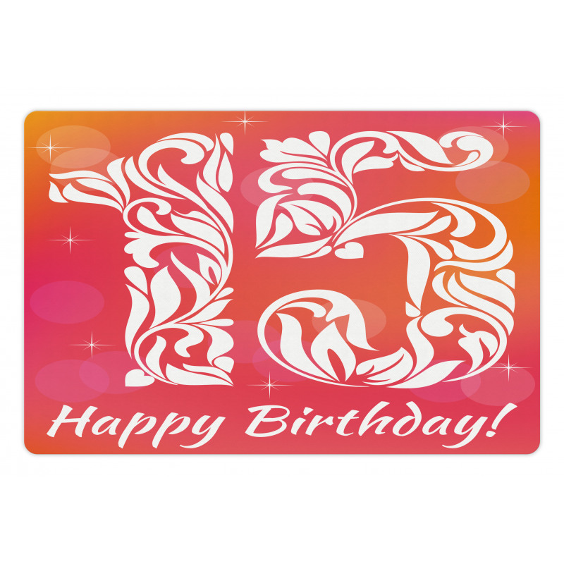 Teen Birthday Design Pet Mat