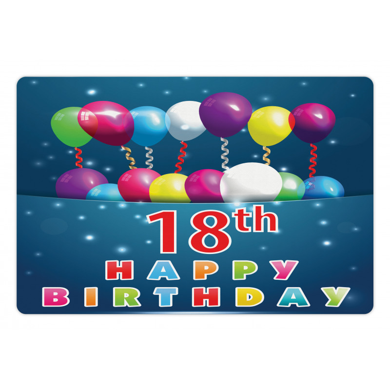 18 Birthday Balloons Pet Mat