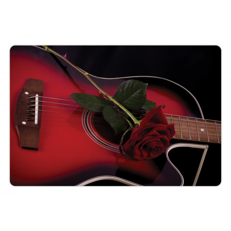 Guitar with Love Rose Pet Mat