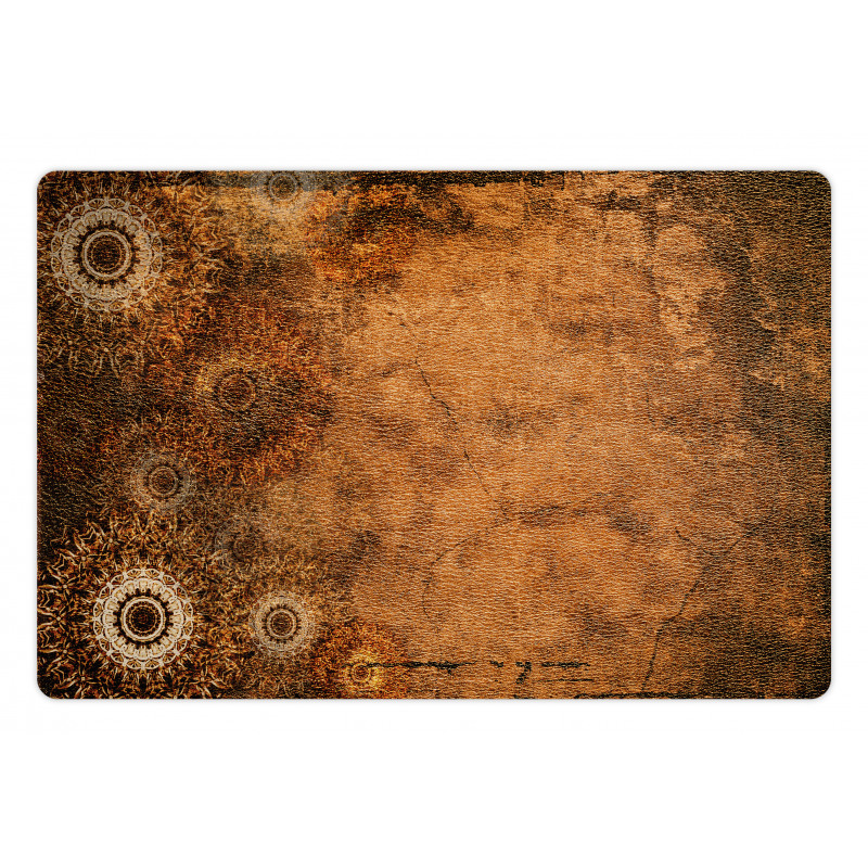 Aged Texture Vintage Floral Pet Mat