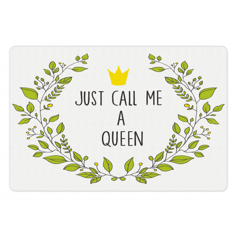 Green Wreath Words Crown Pet Mat