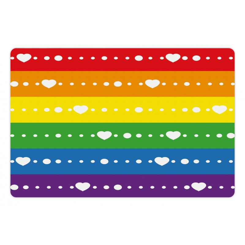 Gay Pride Flag Dots Pet Mat