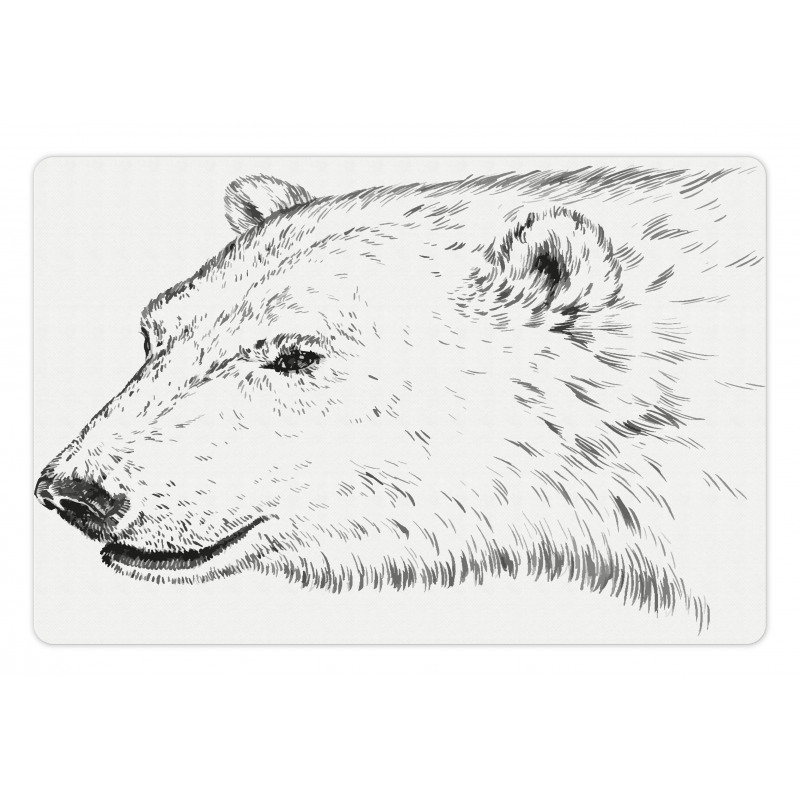 Polar Bear Face Sketchy Pet Mat