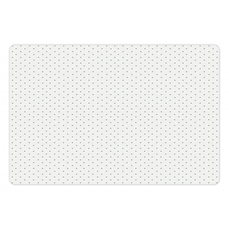 Vintage Green Polka Dots Pet Mat