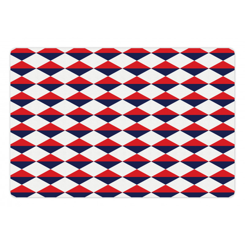 Red Half Triangles Pet Mat