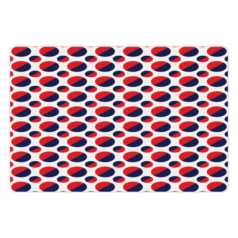 Red Circles Rounds Pet Mat