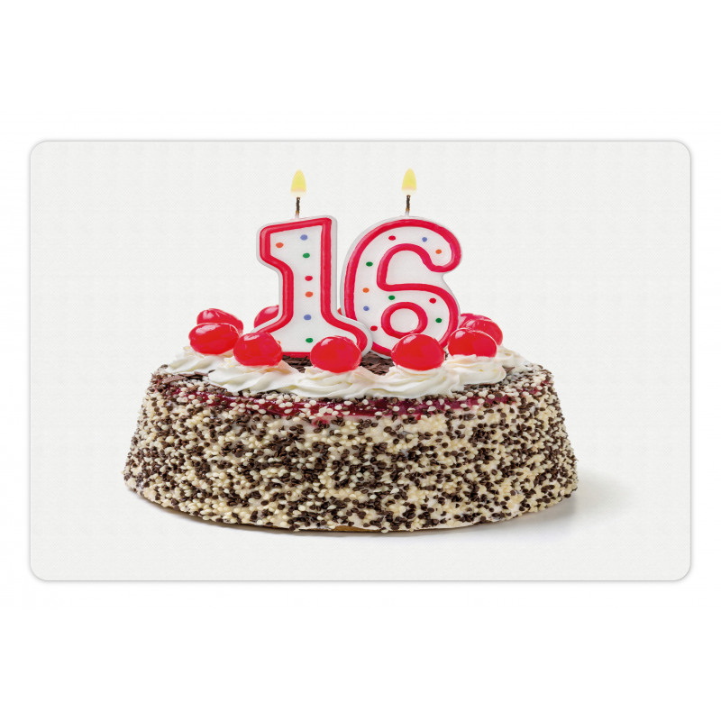 Cake Candles Cherry Pet Mat