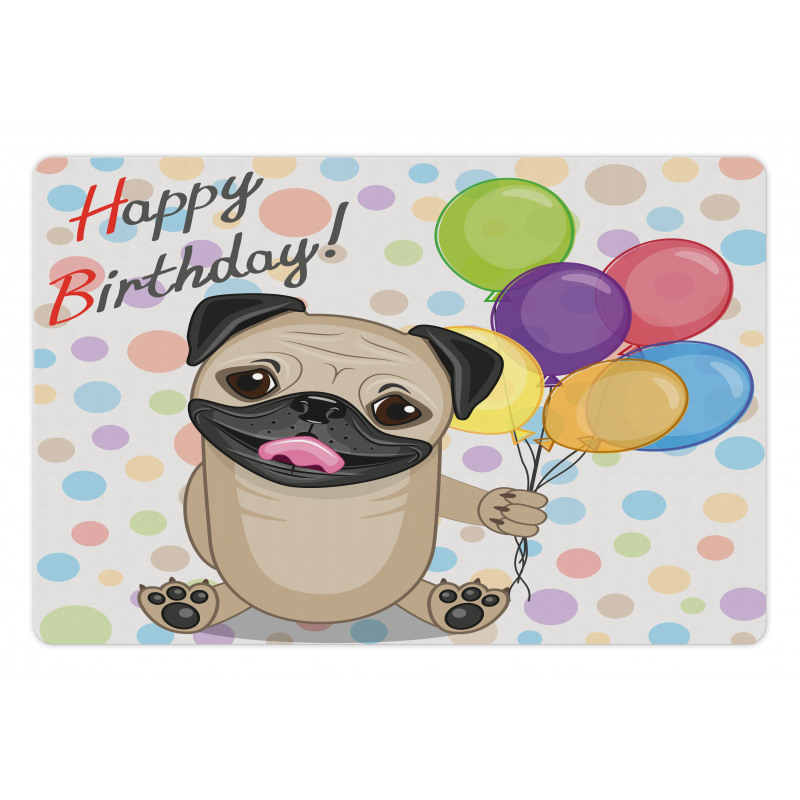 Birthday Pug Dog Pet Mat