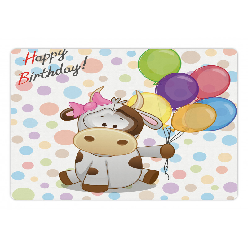 Baby Cow and Balloons Pet Mat