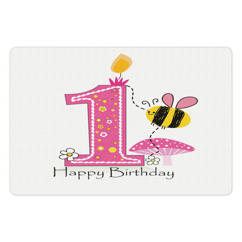 Bees Party Cake Candle Pet Mat