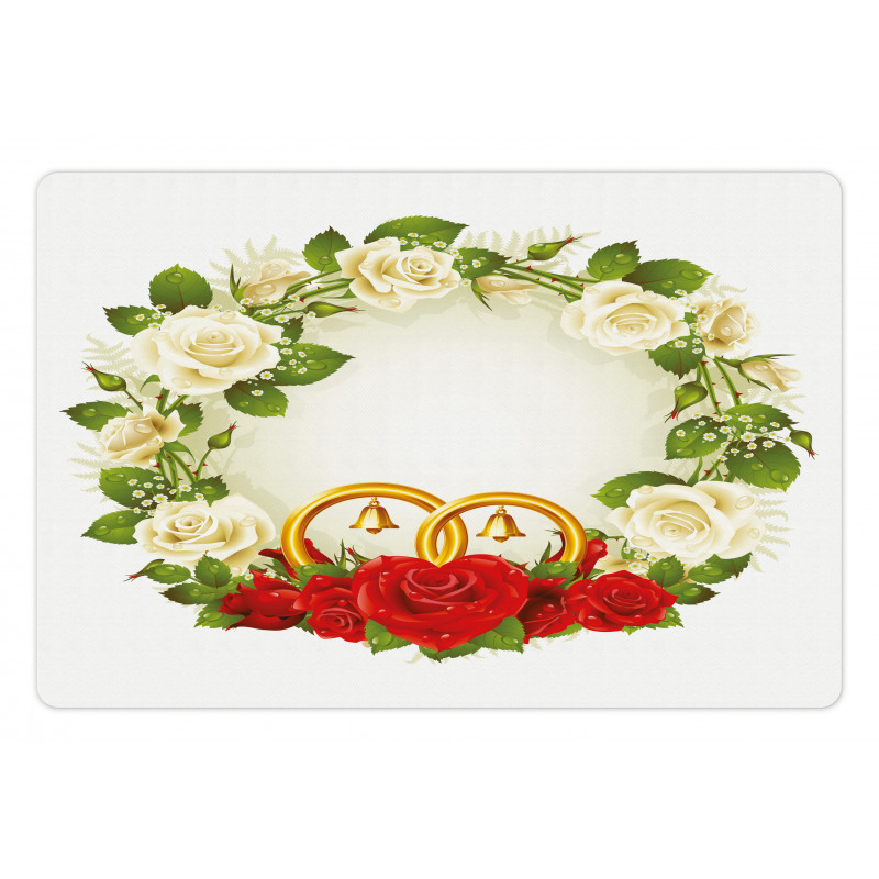 Roses Wedding Rings Pet Mat