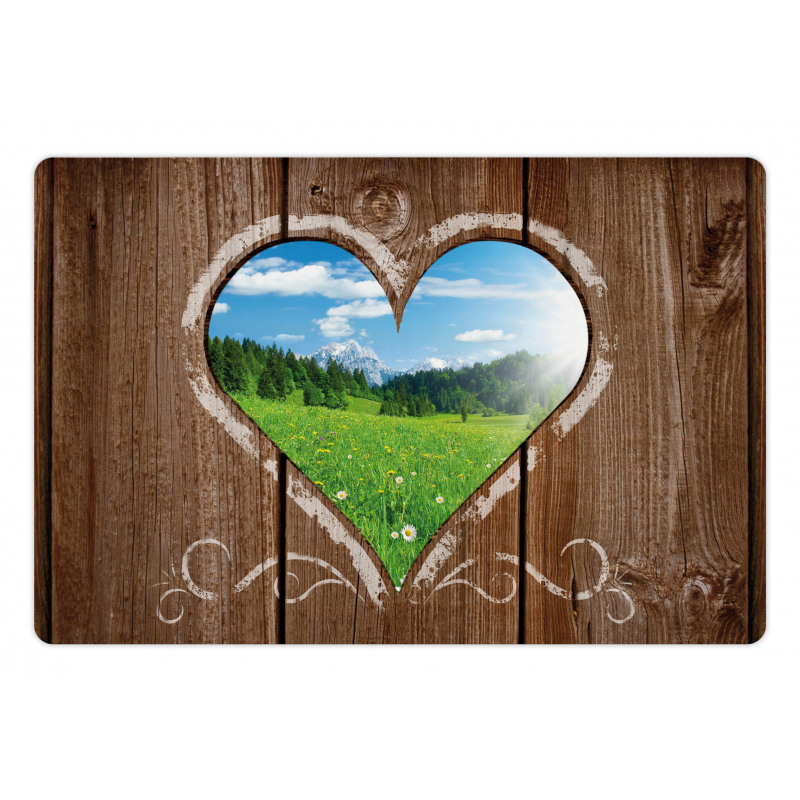 Farm House Chalk Heart Pet Mat