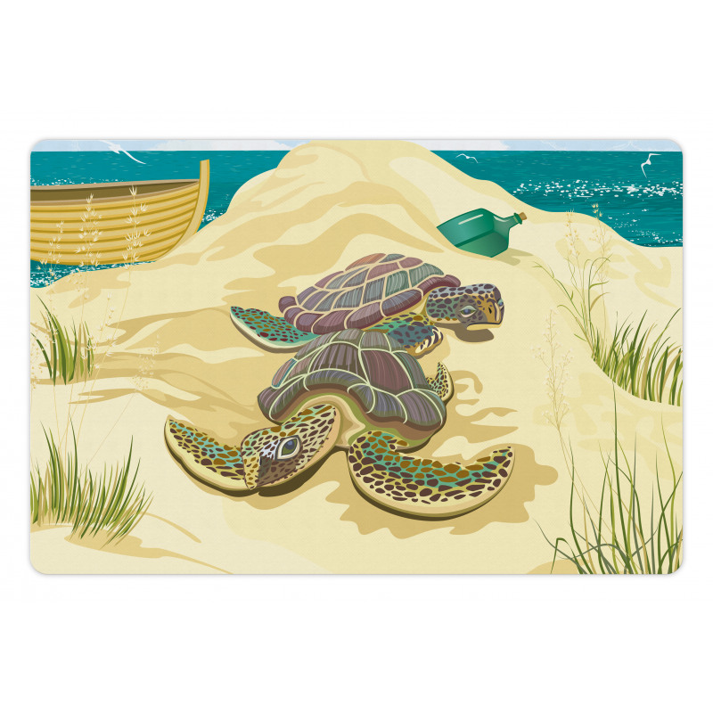 Sea Turtles Sand Boat Pet Mat