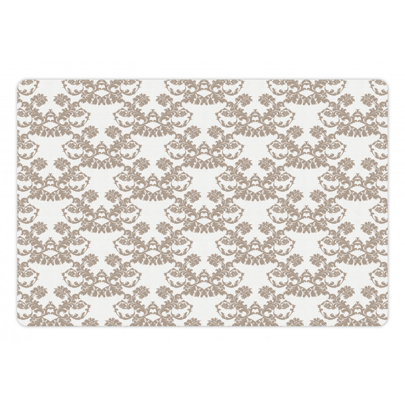 Rococo Flowers in Taupe Pet Mat