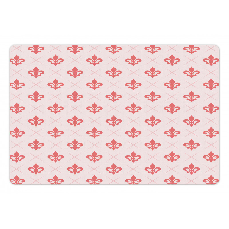 Checkered Fleur De Lis Pet Mat