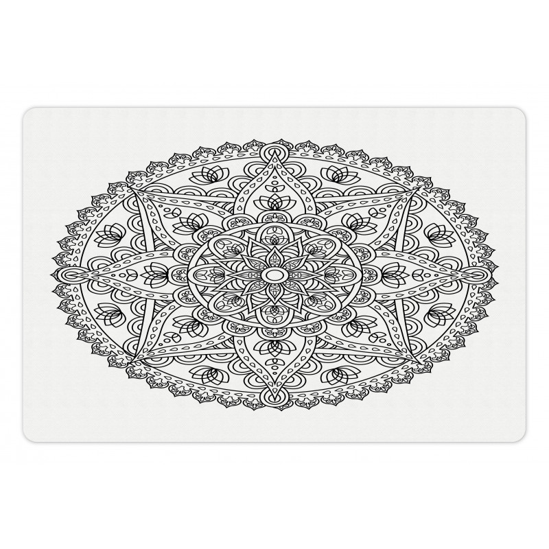 Round Boho Motif Design Pet Mat