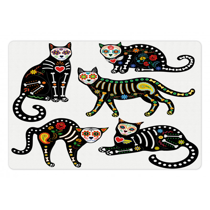 Ornate Black Cats Pet Mat