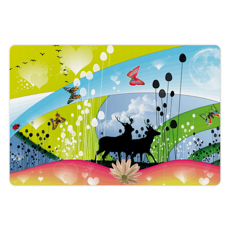 2 Reindeer in Spring Pet Mat