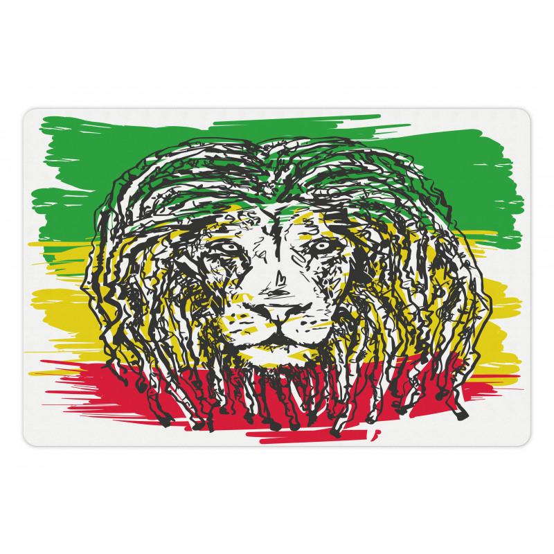 Hair Style Lion Portrait Pet Mat