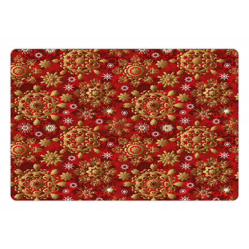 Xmas Flora Ornament Pet Mat