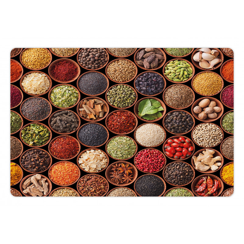 Colorful Herbs Spices Pet Mat