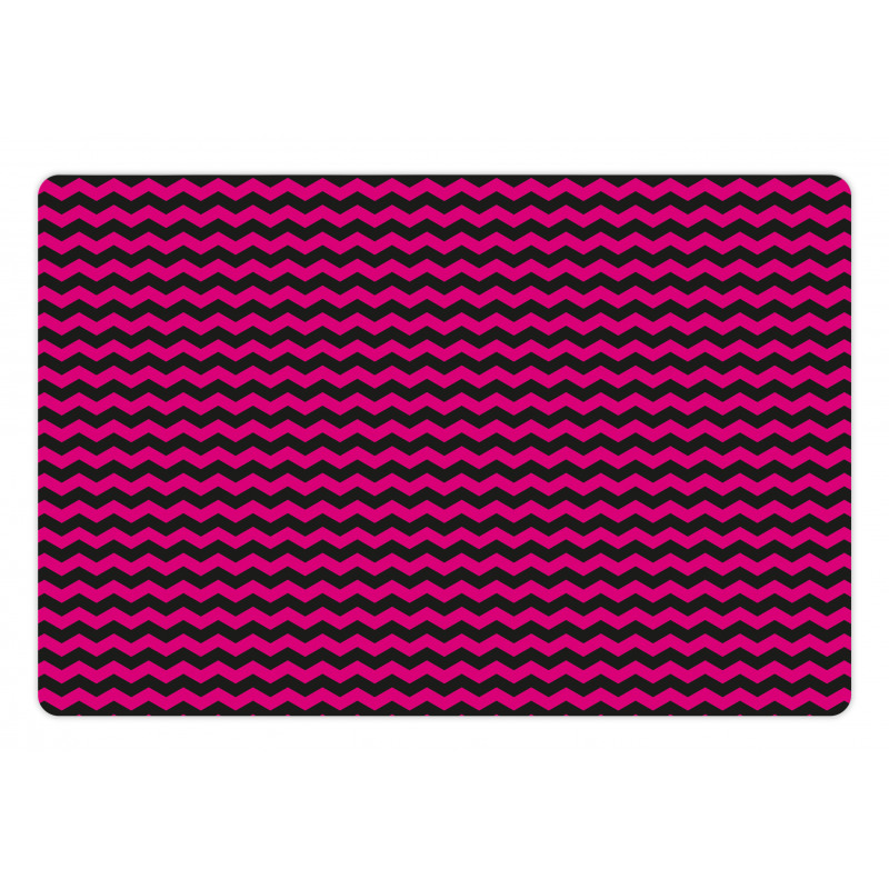 Chevron Lines Curves Pet Mat