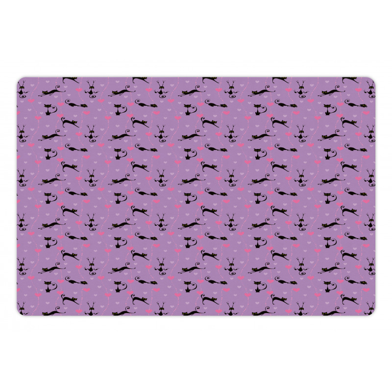 Little Kittens Hearts Pet Mat