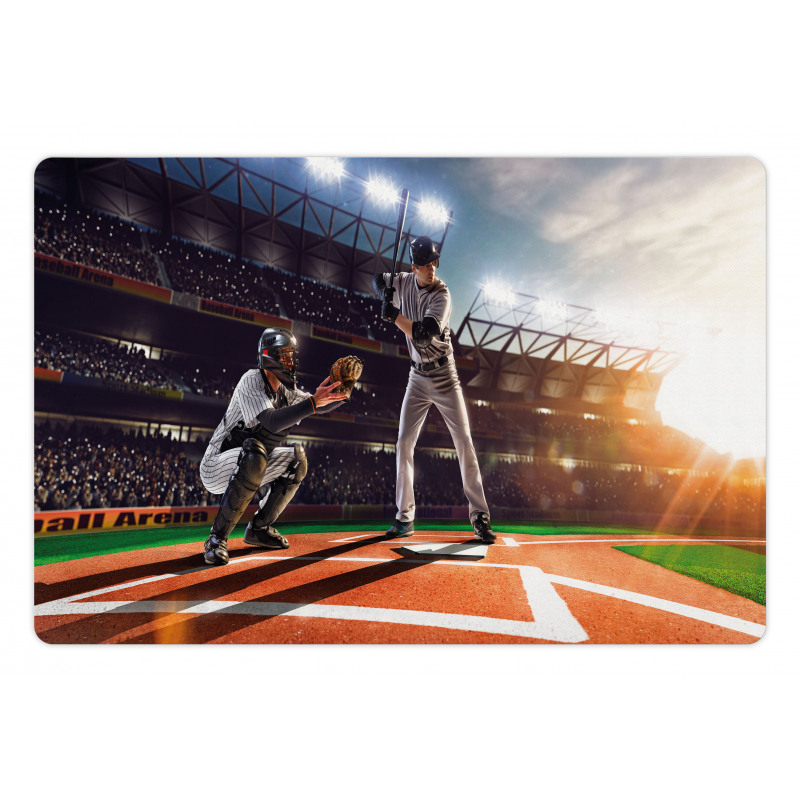 Baseball Player Game Pet Mat