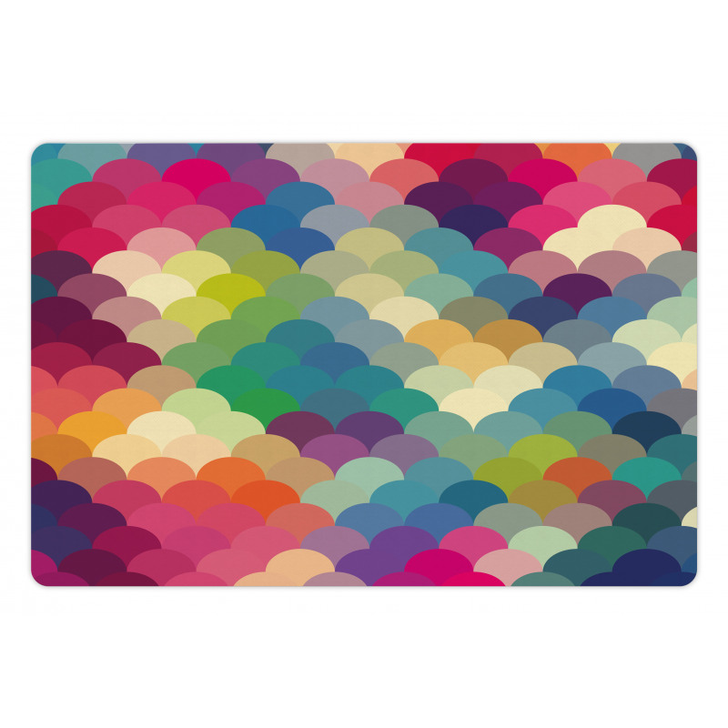 Colorful Retro Scales Pet Mat