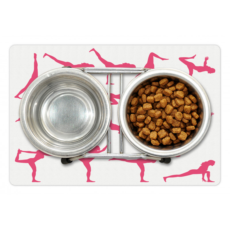 Pink Silhouettes Flexing Pet Mat