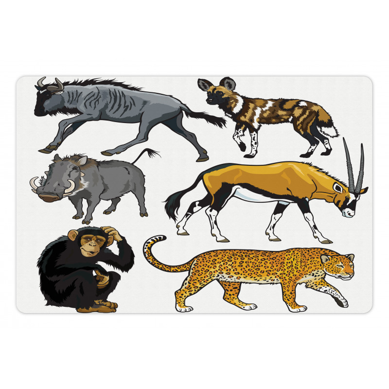 Cartoon Wild Animals Africa Pet Mat