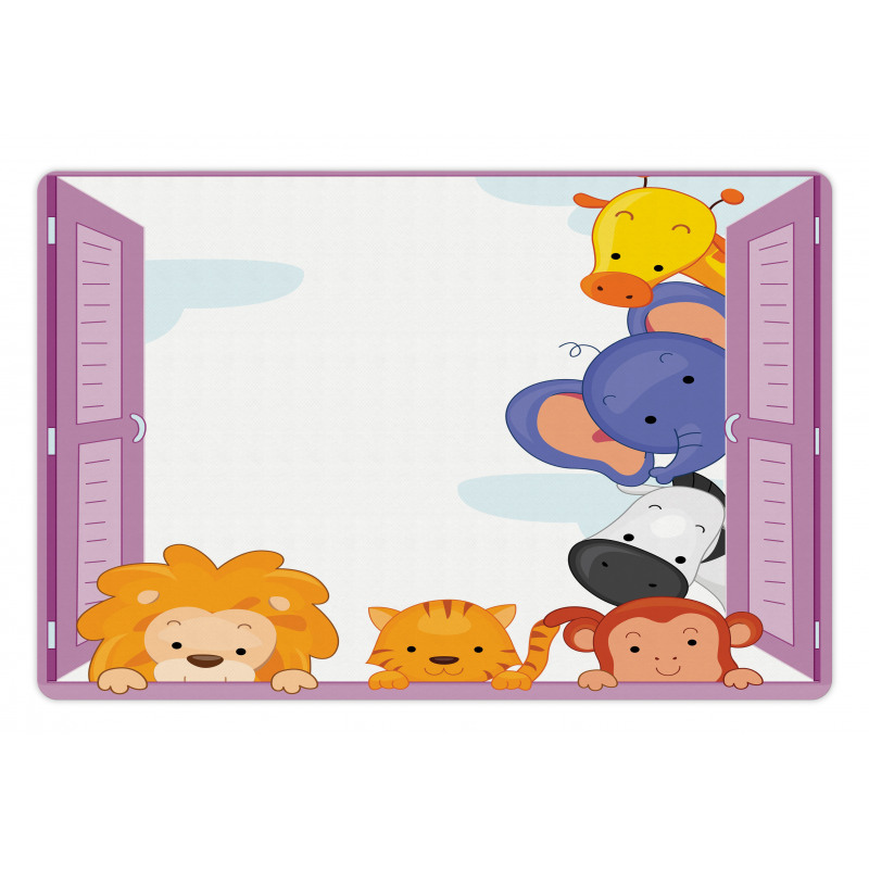 Animals Peeping Window Pet Mat