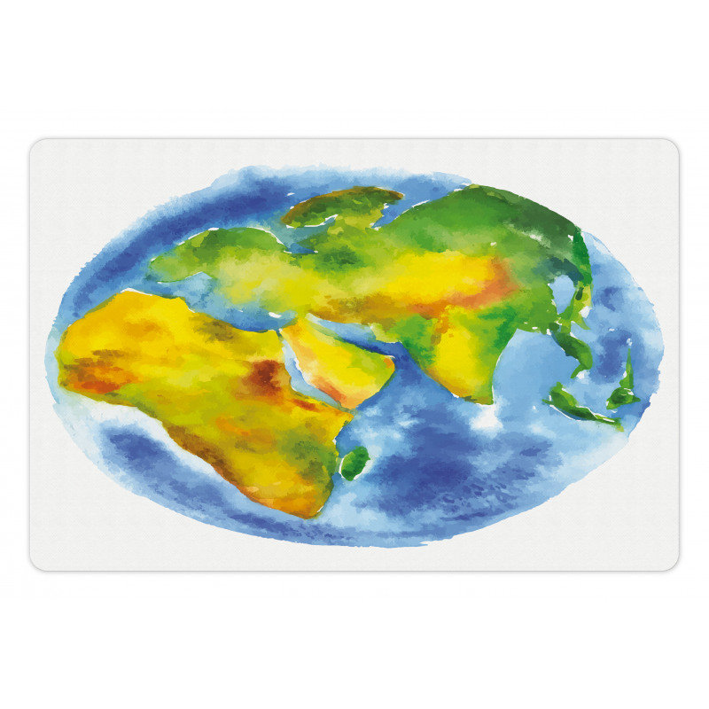 Globe of Earth Watercolors Pet Mat