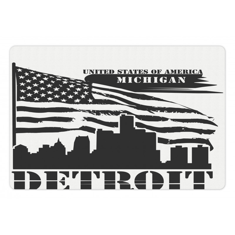 USA Flag Grunge City Pet Mat