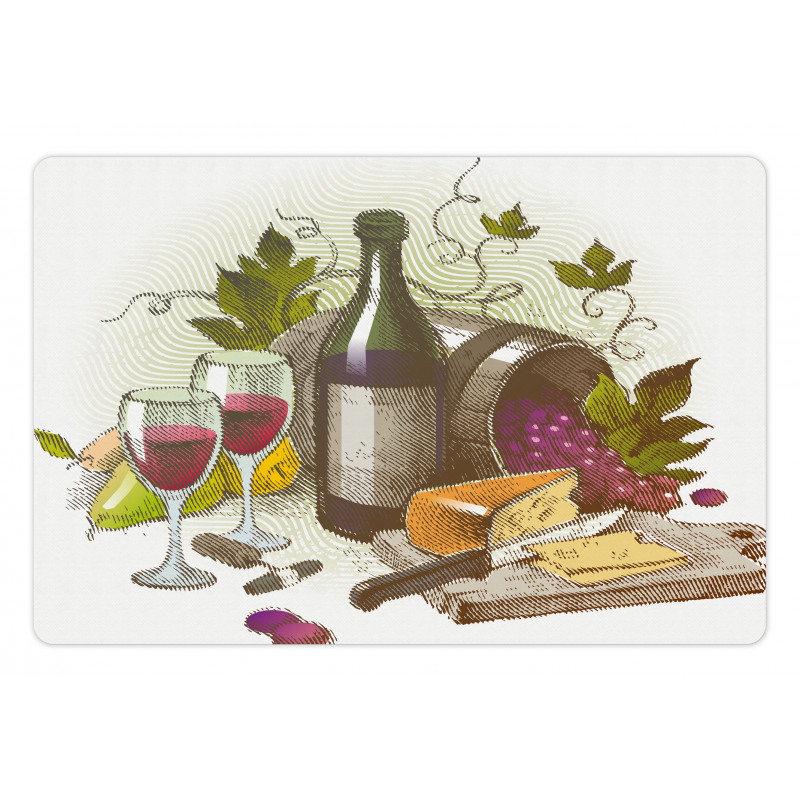 Vintage Wine and Cheese Pet Mat