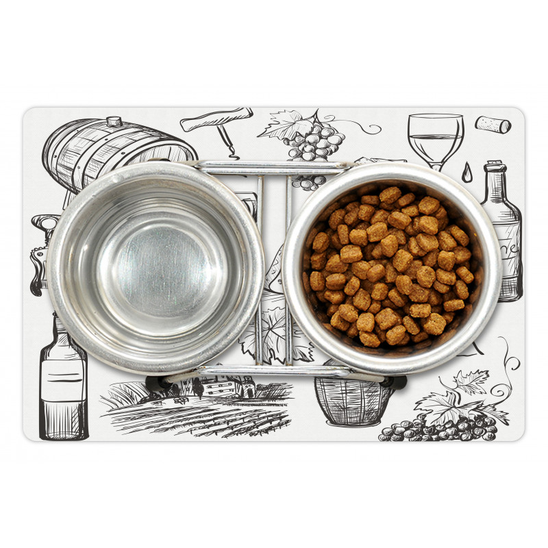 Gourmet Wine Set Sketchy Pet Mat