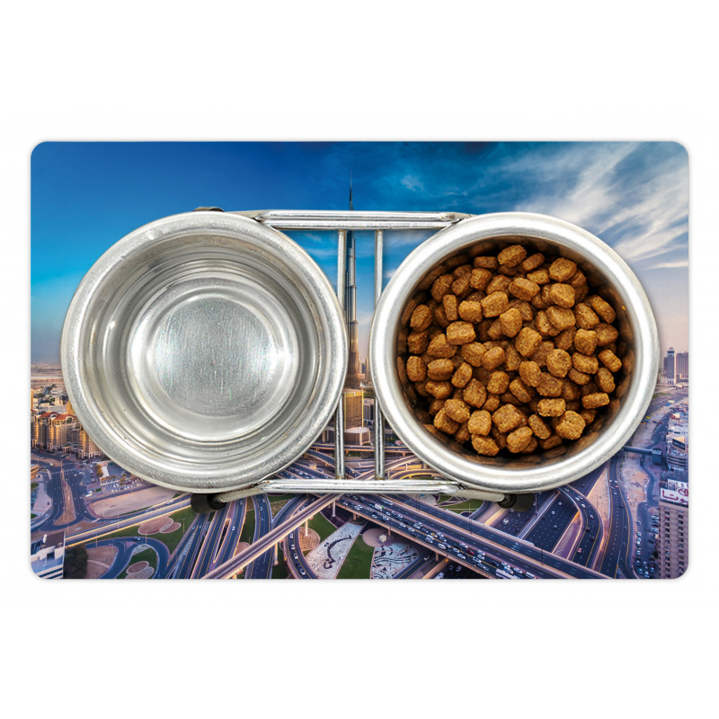 Panoramic Dubai Traffic Pet Mat