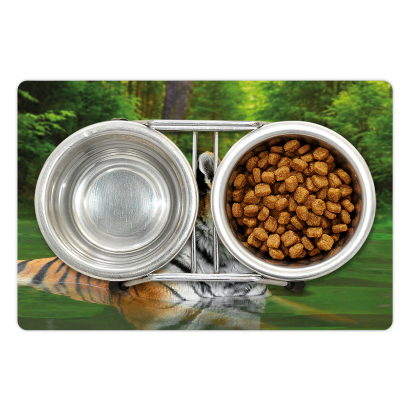 Siberian Wild Cat in Lake Pet Mat